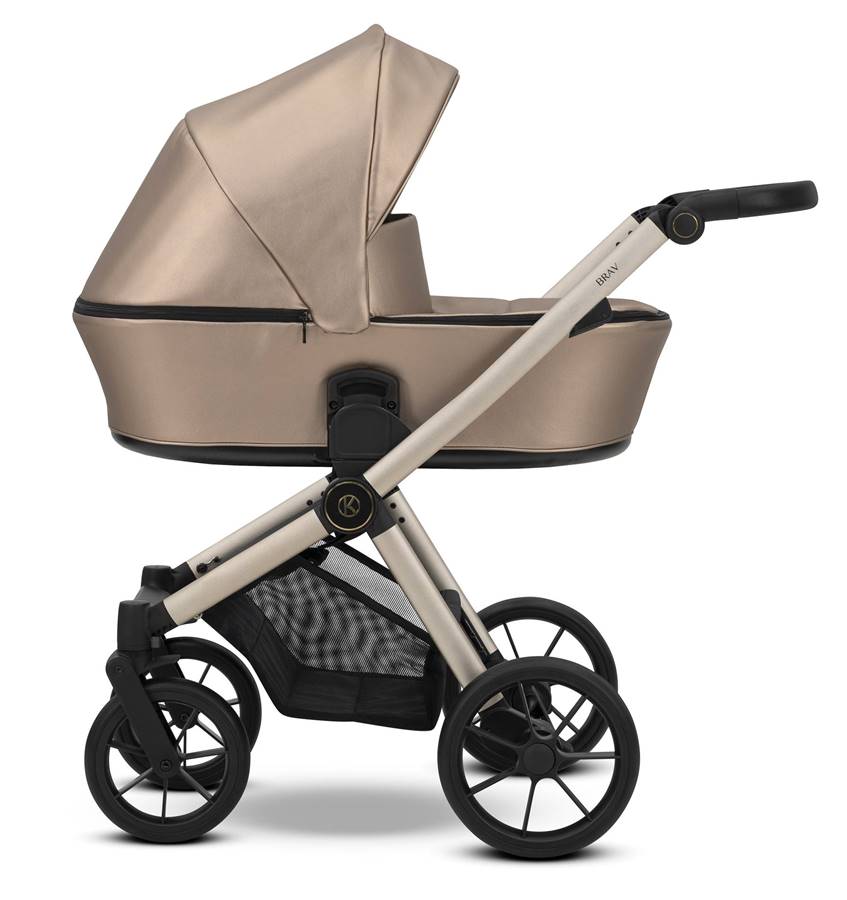 Wózek Kunert Brav 3w1 cappuccino – elegancka gondola i rama w kolorze beżowym