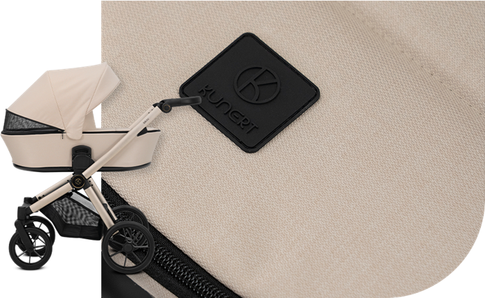 Zbliżenie detali i materiałów wózka wielofunkcyjnego BRAV – jakość i elegancja w każdym elemencie.