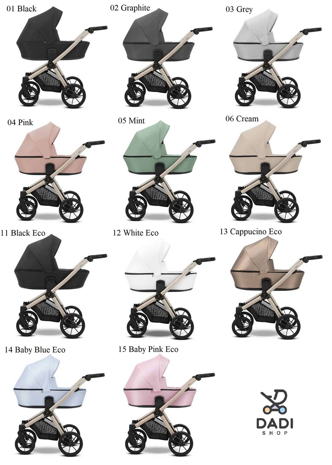 Kunert Brav dostępna kolorystyka wózka