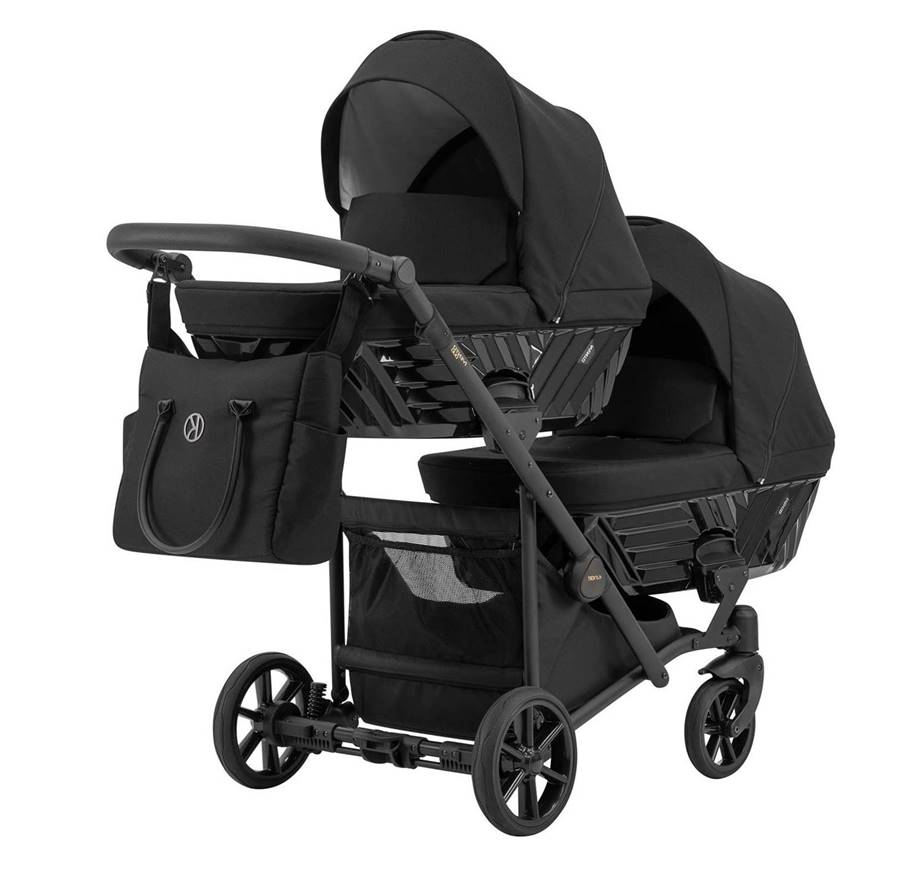 Wózek bliźniaczy 3w1 - Kunert Ivento Duo z dwoma gondolami typu tandem