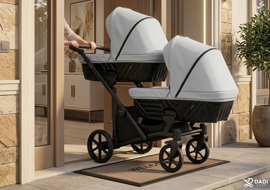 spacer z wózkiem bliźniaczym Ivento DUo od producenta Kunert wózek jeden za drugim