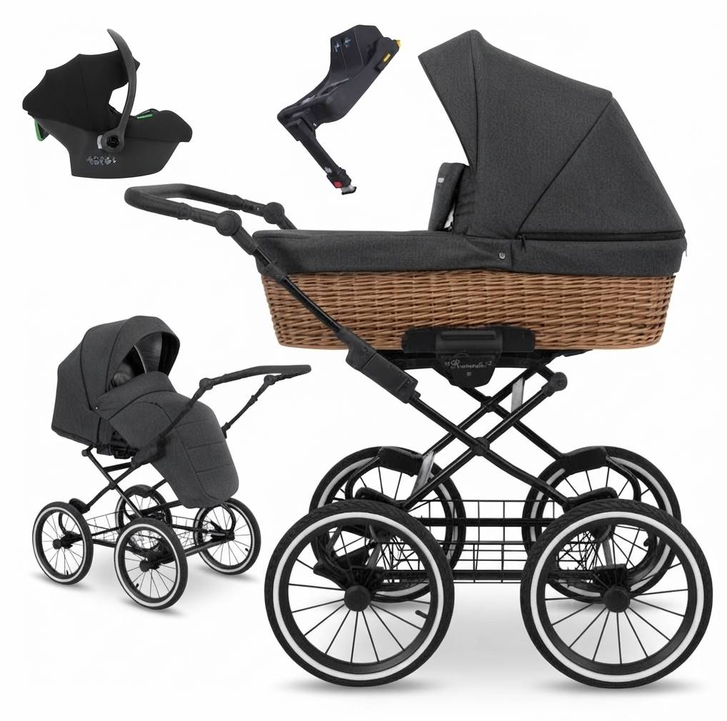 KUNERT Romantic Classic 4w1 kolor 08  – gondola, spacerówka, fotelik COSMO i baza Avionaut Dock 2