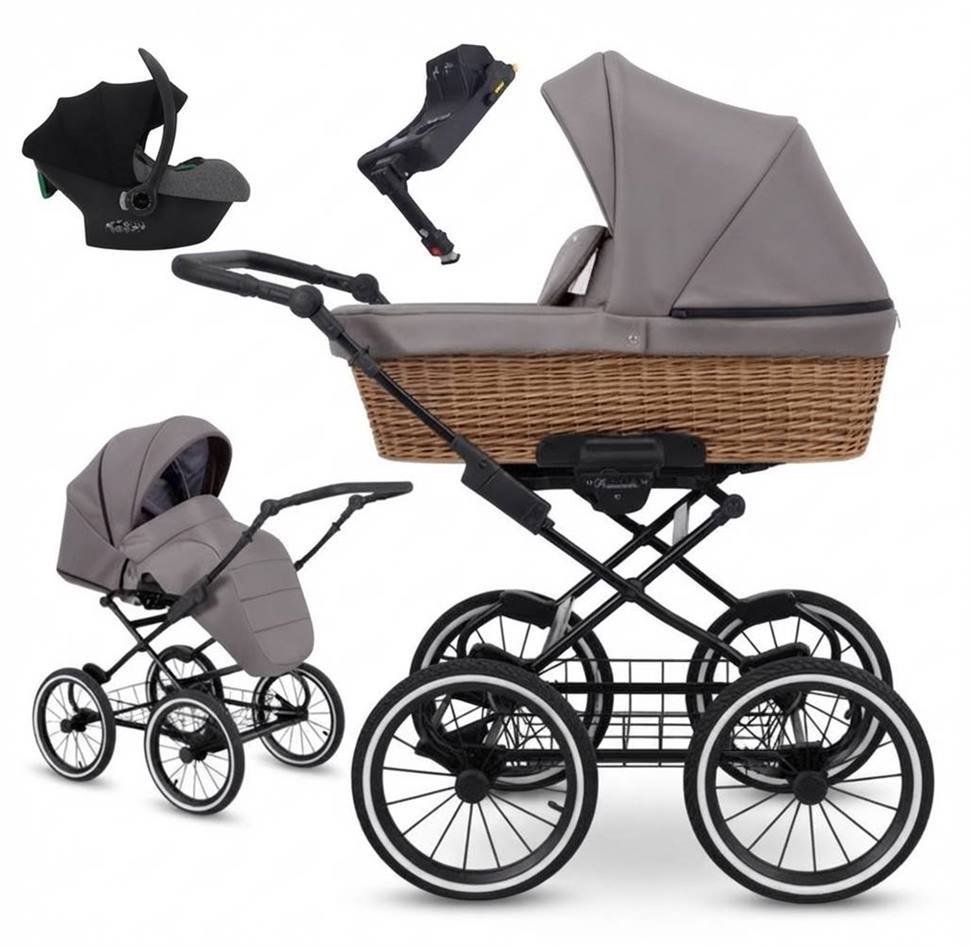 KUNERT Romantic Classic 4w1 Grafit Eco 10 – gondola, spacerówka, fotelik COSMO i baza Avionaut Dock 2