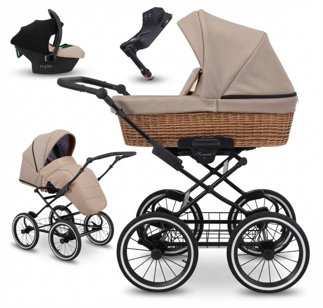 KUNERT Romantic Classic 4w1 Cappucino Eco 12 – gondola, spacerówka, fotelik COSMO i baza Avionaut Dock 2