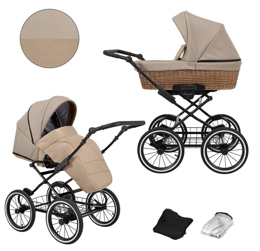 Wózek 2w1 z gondolą i spacerówką model Romantic Classic kolor 12 Cappucino Eco