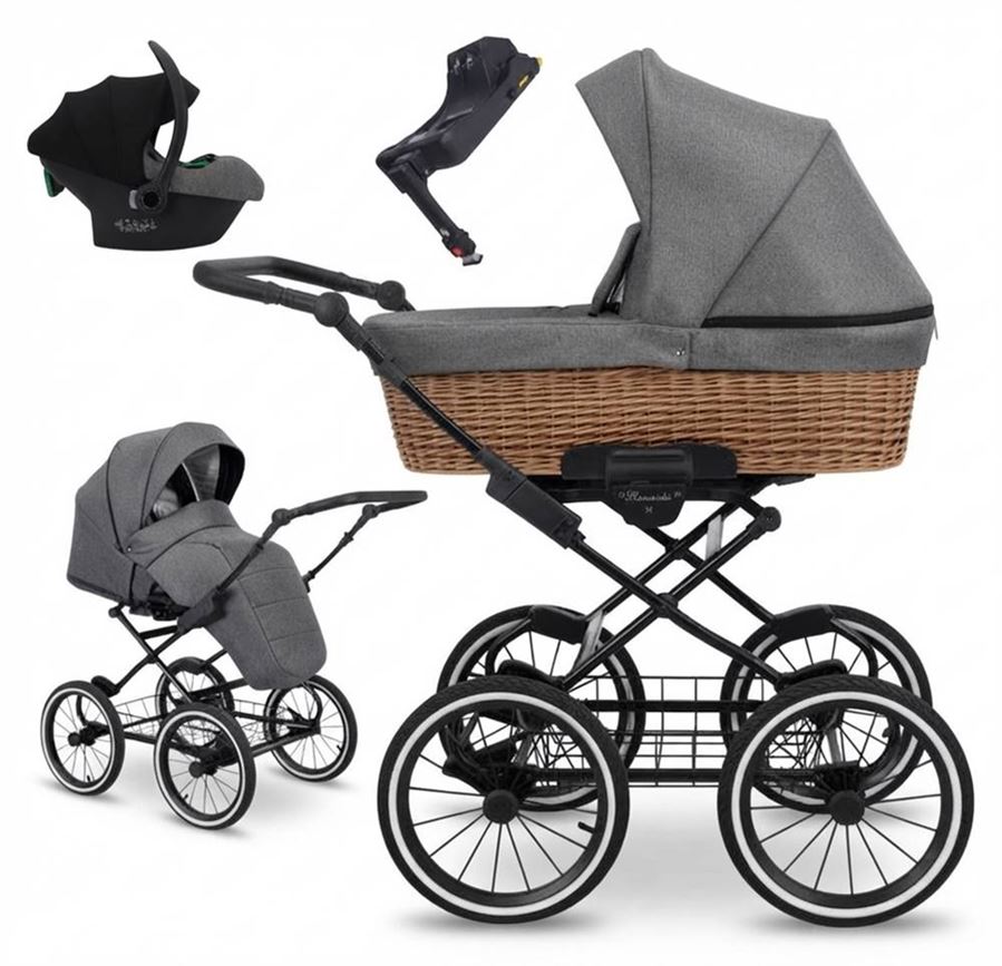 KUNERT Romantic Classic 4w1 kolor 06  – gondola, spacerówka, fotelik COSMO i baza Avionaut Dock 2