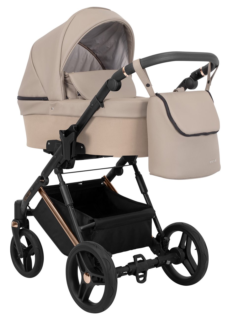 wózek beżowy dla dziecka gondola lazzio premium