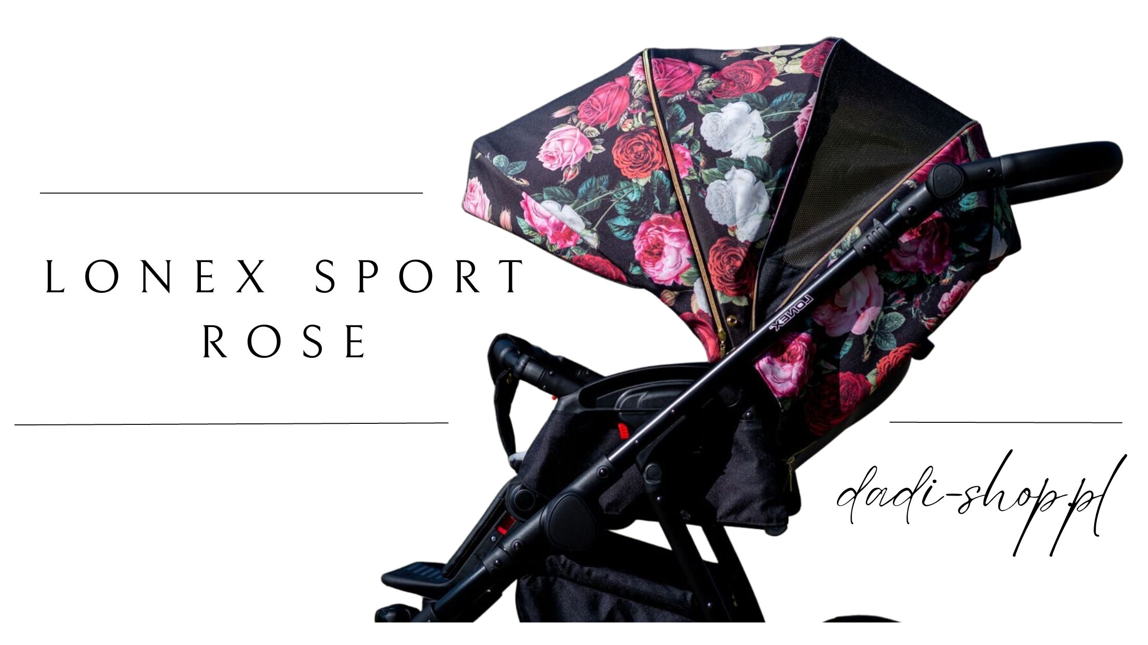 wózek spacerowy w kwiaty  dla dziewczynki lonex rose sport