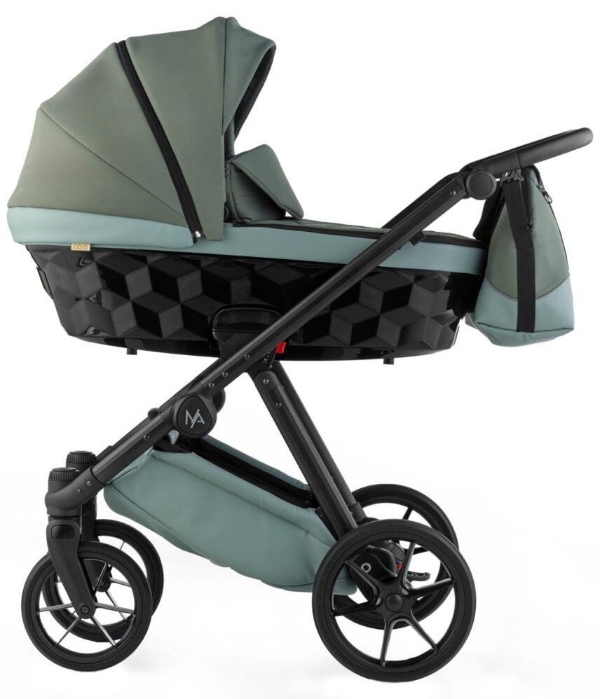 Wózek 3 w 1 Natoni w kolorze khaki – prezentacja gondoli w głębokim zielonym odcieniu, dostępny w ofercie sklepu Dadi-Shop.