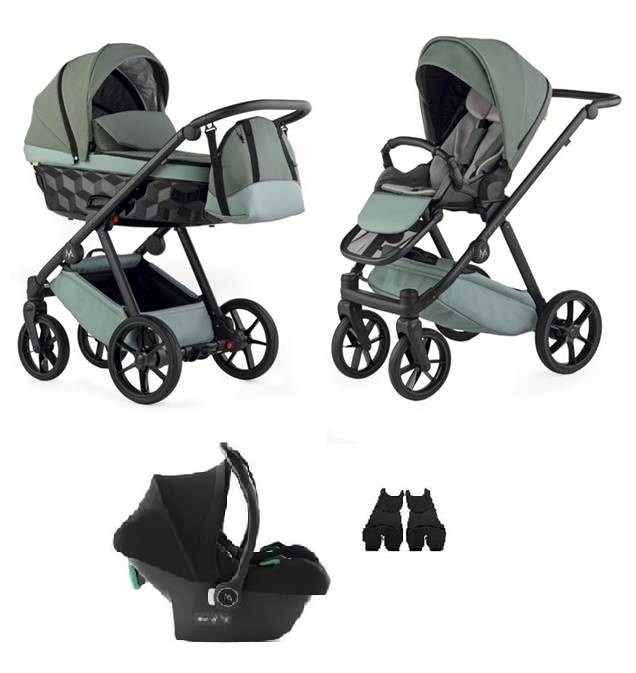 Wózek 3w1 Natoni Baby Abis w kolorze khaki – głęboka gondola i spacerówka w jednym, wielofunkcyjny model dostępny w sklepie Dadi-Shop.