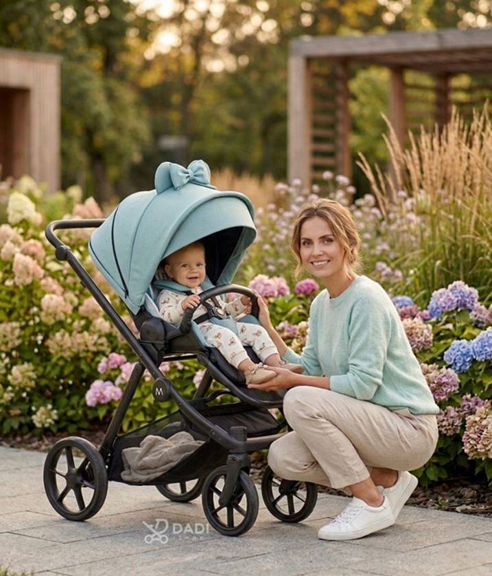 Lekka spacerówka Joy New Natoni mama spaceruje z dziekciem