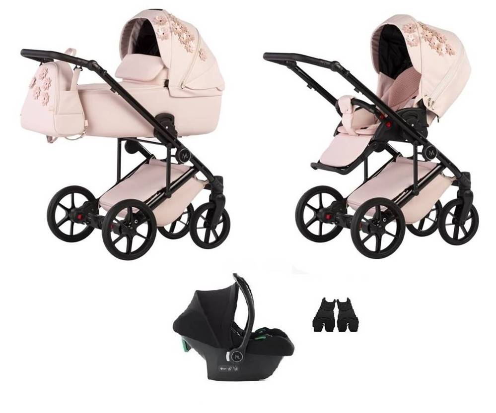 Wózek 3w1 Natoni Vespa Blossom Bubblegum jasny róż – gondola, spacerówka i fotelik w jednym, funkcjonalny zestaw ze sklepu Dadi Shop