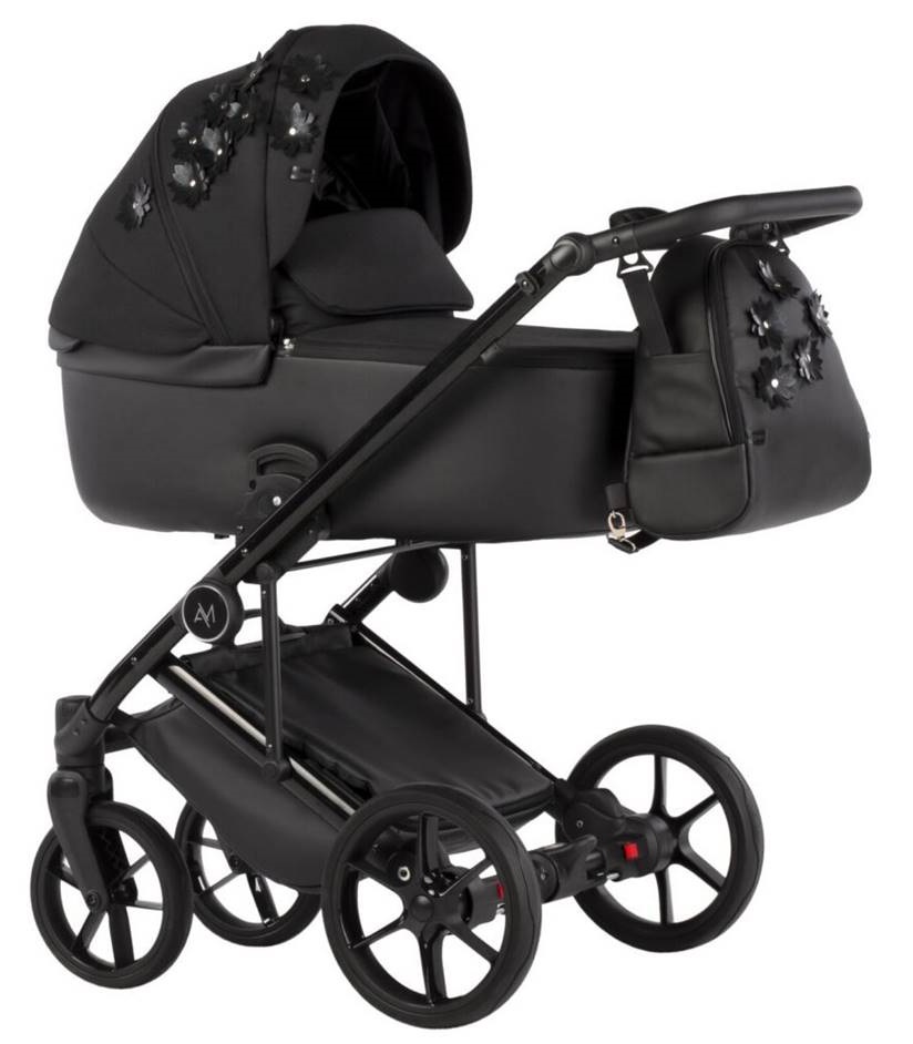 czarny wózek 4w1 natoni vespa blossom - polski produkt