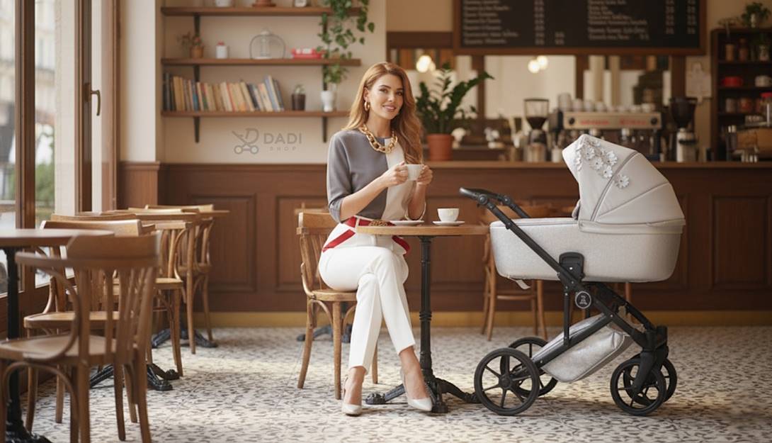 Wózek dla niemowlaka z gondolą Natoni Vespa Blossom – polski producent, elegancka wyprawka w modnym stylu.