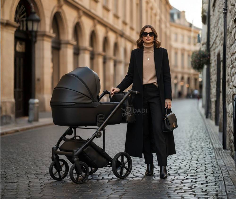 Wózek 4w1 Natoni Vespa Eco czarny All Black – stylowa mama, luksusowa czerń. Dadi-shop