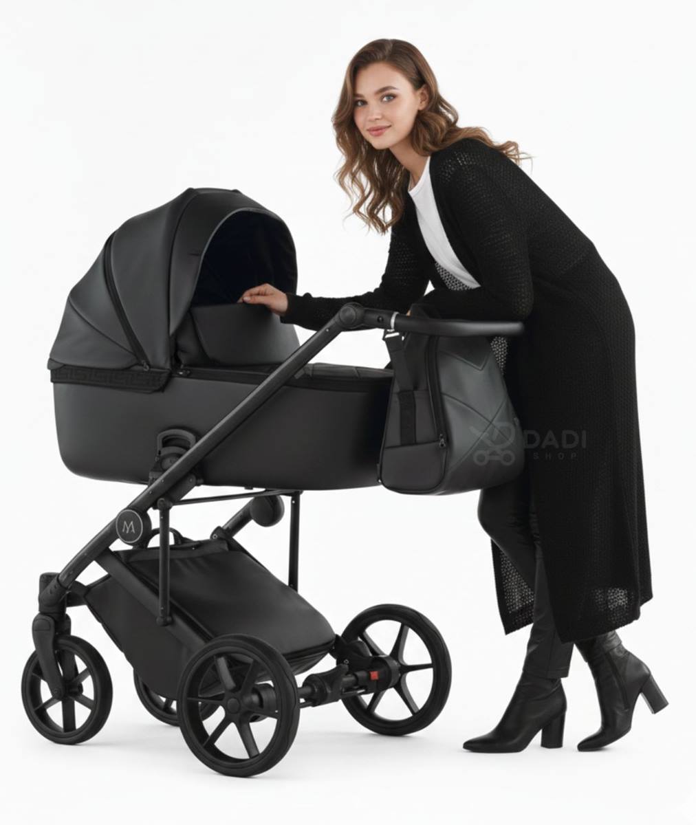 Czarny wózek wielofunkcyjny Natoni Vespa Eco All Black – lekki aluminiowy stelaż. Dadi-shop