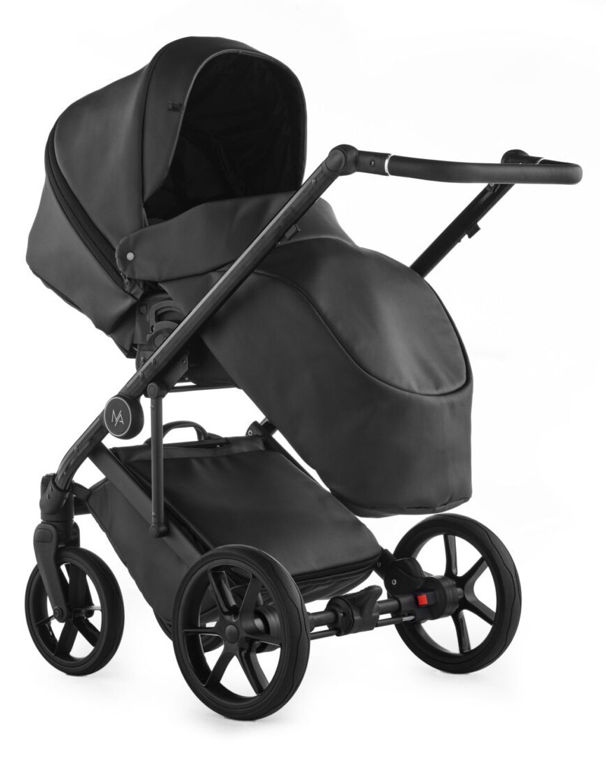 Wózek spacerowy 2w1 Natoni Vespa Eco All Black z pokrowcem na nóżki i 3-stopniową regulacją oparcia – funkcjonalny model w odcieniu ginger