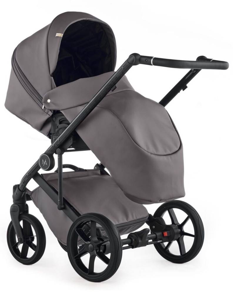 Wózek spacerowy 3w1 Natoni Vespa Eco Ginger z pokrowcem na nóżki i 3-stopniową regulacją oparcia – funkcjonalny model w odcieniu szarym
