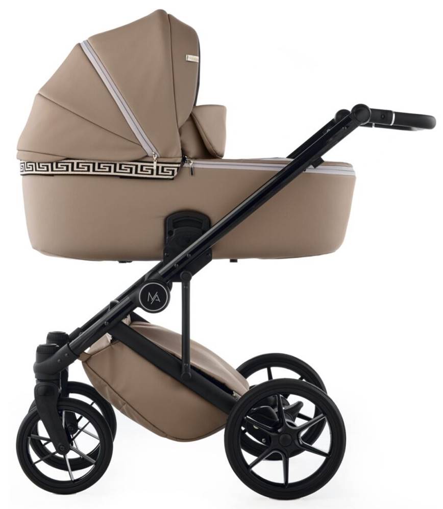 Elegancki wózek 3w1 Natoni Vespa Eco Ginger w kolorze beżowym – zestaw z gondolą, idealny dla nowoczesnych rodziców