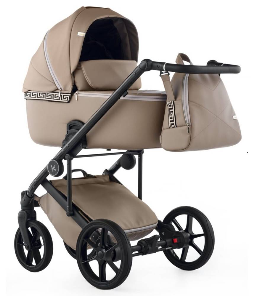 Wielofunkcyjny wózek 3w1 Natoni Vespa Eco Ginger w odcieniu brązowo-beżowym – stylowy design, materacyk z bawełny 100%, łatwy w czyszczeniu