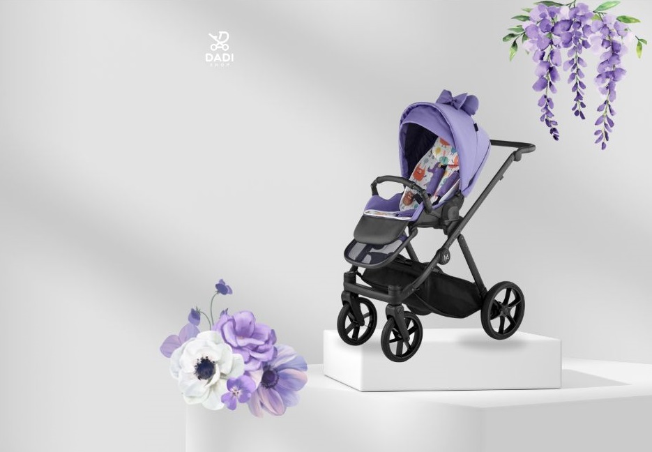 Purple stroller- Natoni Joy New Veri Peri is perfect for girls, supporting up to 22 kg, available at Dadi Shop online.