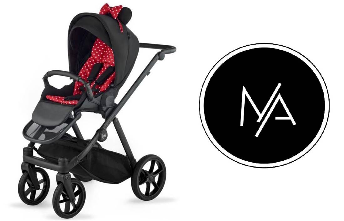 Natoni Baby – wózek spacerowy Joy New Black Mickey, stylowy i funkcjonalny model dostępny w sklepie Dadi-Shop.logo firmy natoni i wózek obok