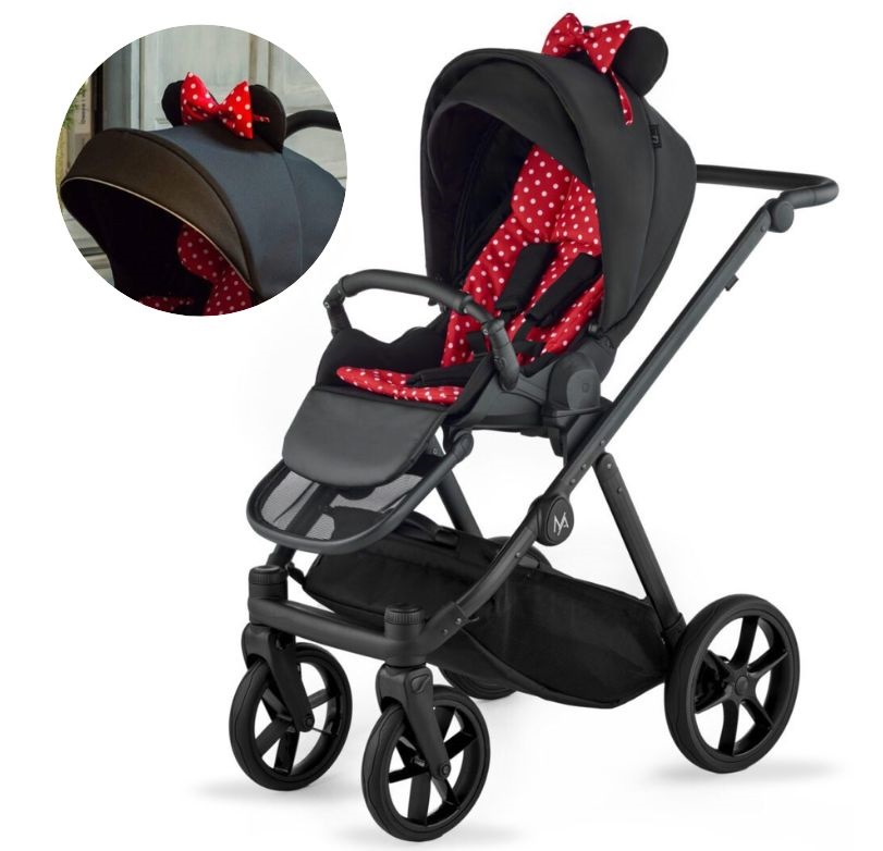 Spacerówka Natoni Joy New do 22 kg – czarna z uszkami myszki, idealna dla dzieci do 3–4 lat, dostępna w sklepie Dadi-Shop.