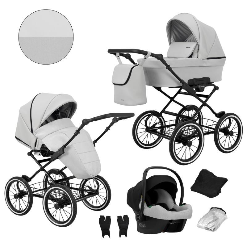 wózek retro 4w1 - romantic kunert - 09 popiel eco