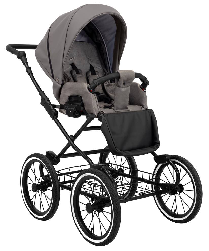Siedzisko spacerówki w wielofunkcyjnym wózku Kunert Romantic Baby 10 grafit eco – widok z przodu, dostępny w sklepie Dadi-Shop.