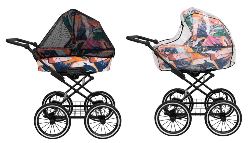 Akcesoria do wózka Romantic- folia przeciwdeszczowa i mosikitiera