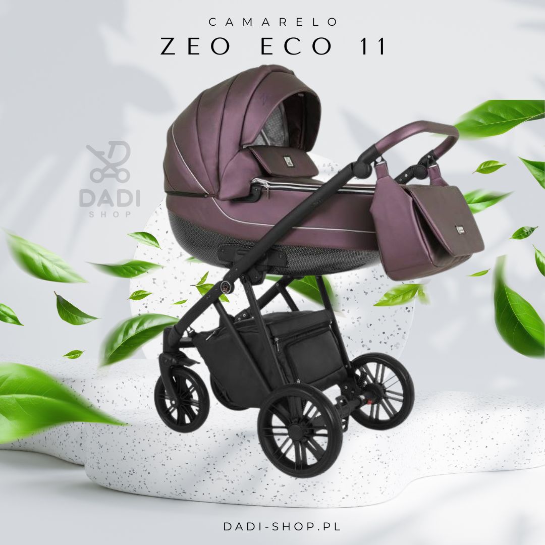 Camarelo Zeo Eco 4w1 – elegancki wózek z eko-skóry w kolorze fioletowym, stylowy i funkcjonalny, dostępny w sklepie Dadi-Shop w najlepszej cenie.