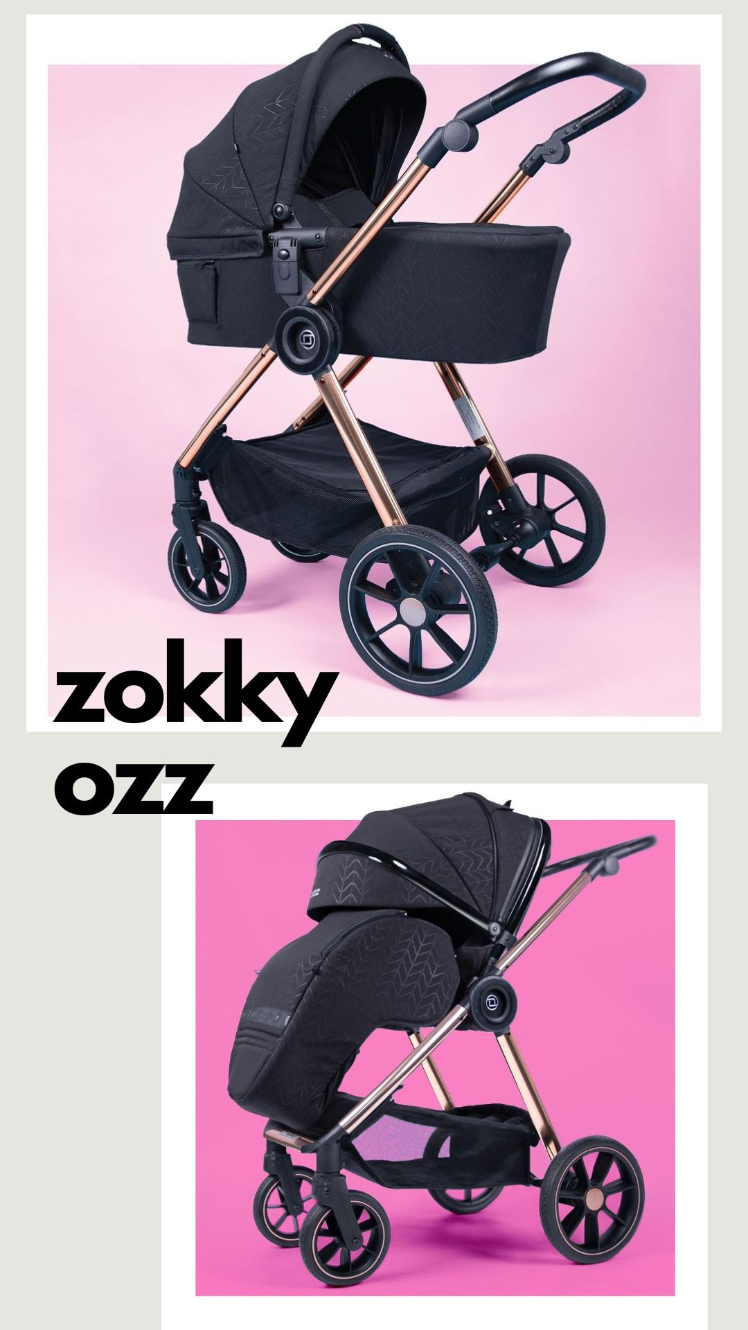 baby pram for baby newborn and toddler zokky ozz black