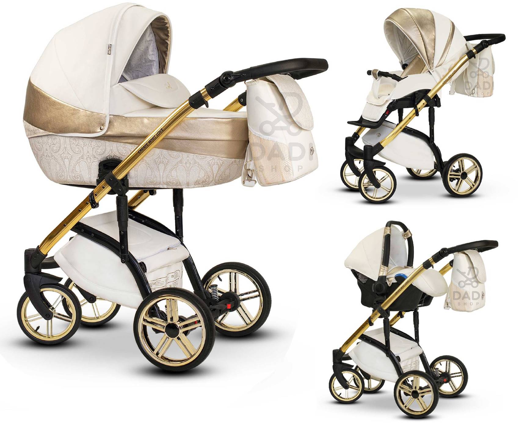 Wiejar Modo Little Princess wózek 3 w 1 stroller pram beige travel system