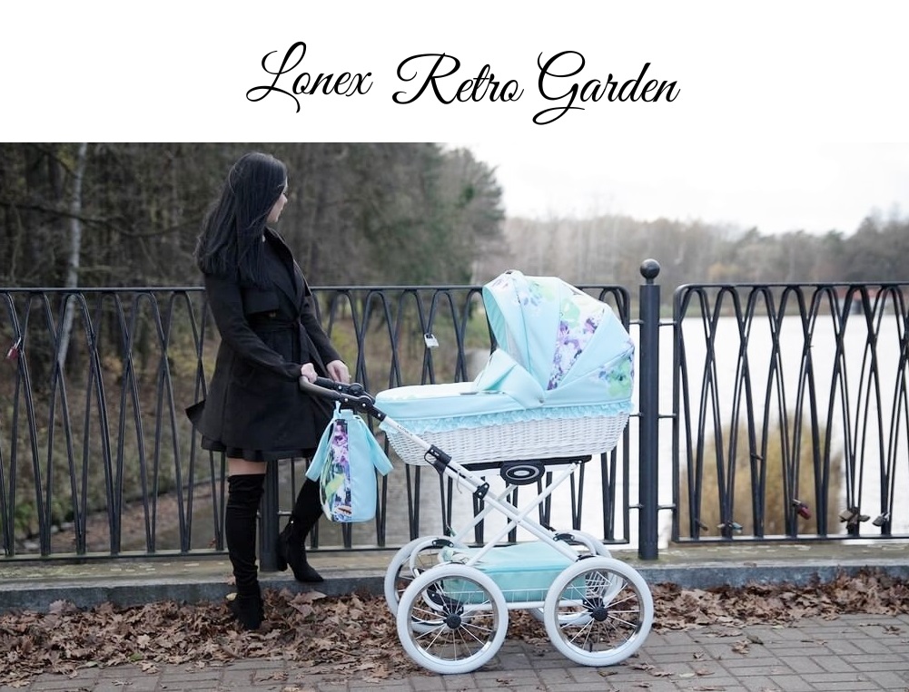 wózek klasyczny retro garden classic baby pram blue lonex pram