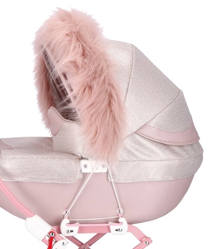 sztuczne futerko junama do wózka dla lalek kolor pudrowy róż 02