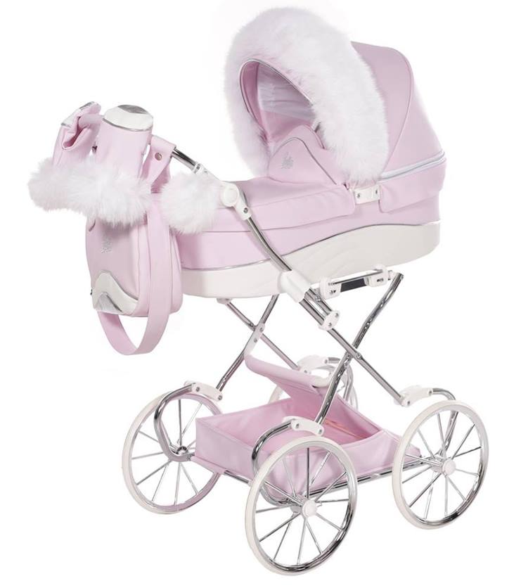 White JUNAMA doll stroller mittens – cozy and stylish doll accessories for playtime.