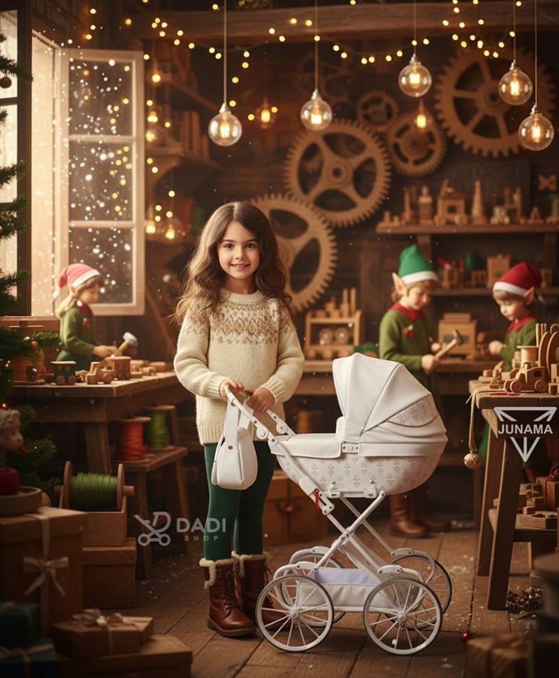 Wózek dla lalek Tako Junama Art Deco Mini 01 biały – idealny prezent świąteczny dla dziewczynki. sklep on line dadi-shop