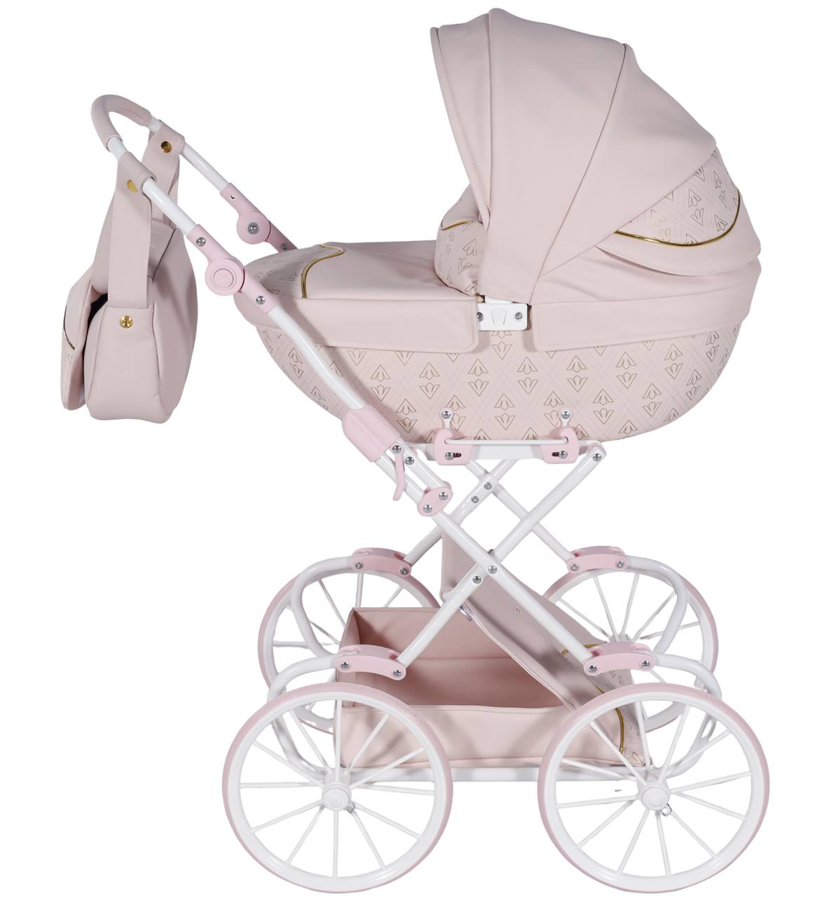 Junama Art Deco Mini - wózek dla lalek w kolorze jasnym różowym - sklep on line dadi-shop