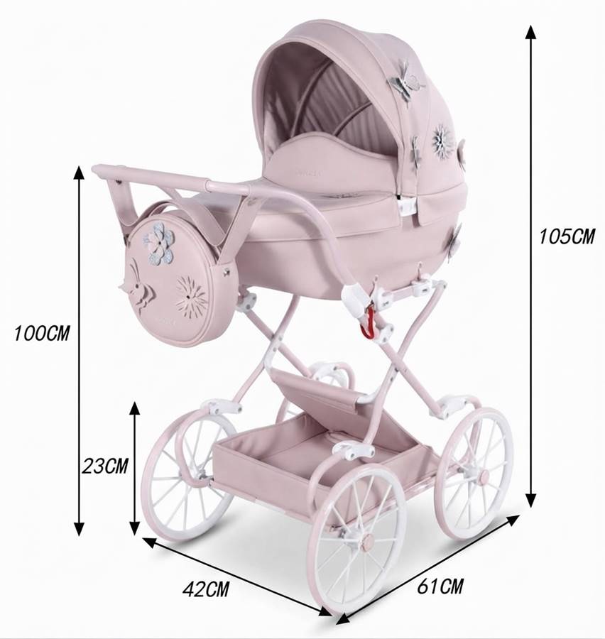 Wymiary wózka dla lalek Junama Fleur Mini
