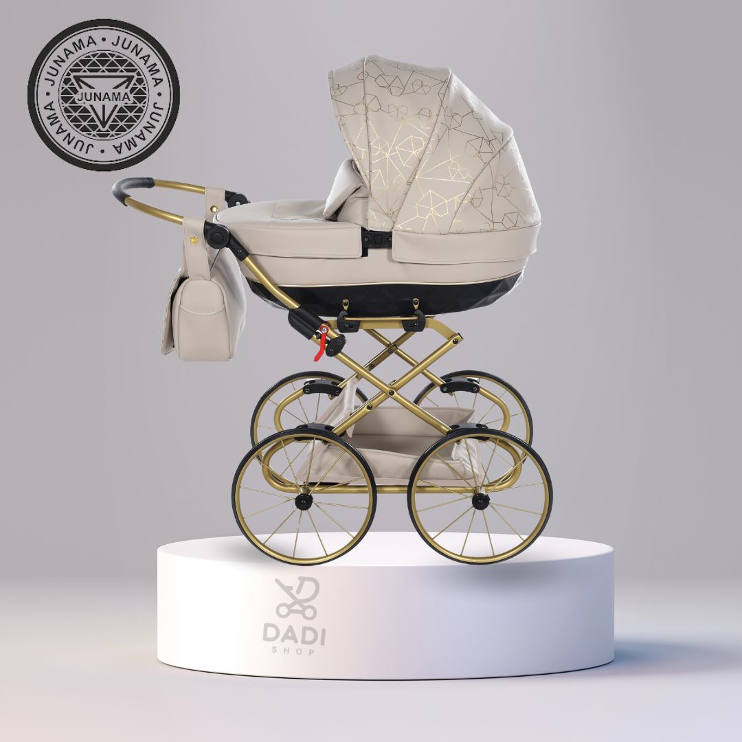 Junama Heart Mini wózek dla lalek – zabawka rozwojowa dla dziewczynek 5-8 lat, styl retro, dostępny w Dadi-Shop