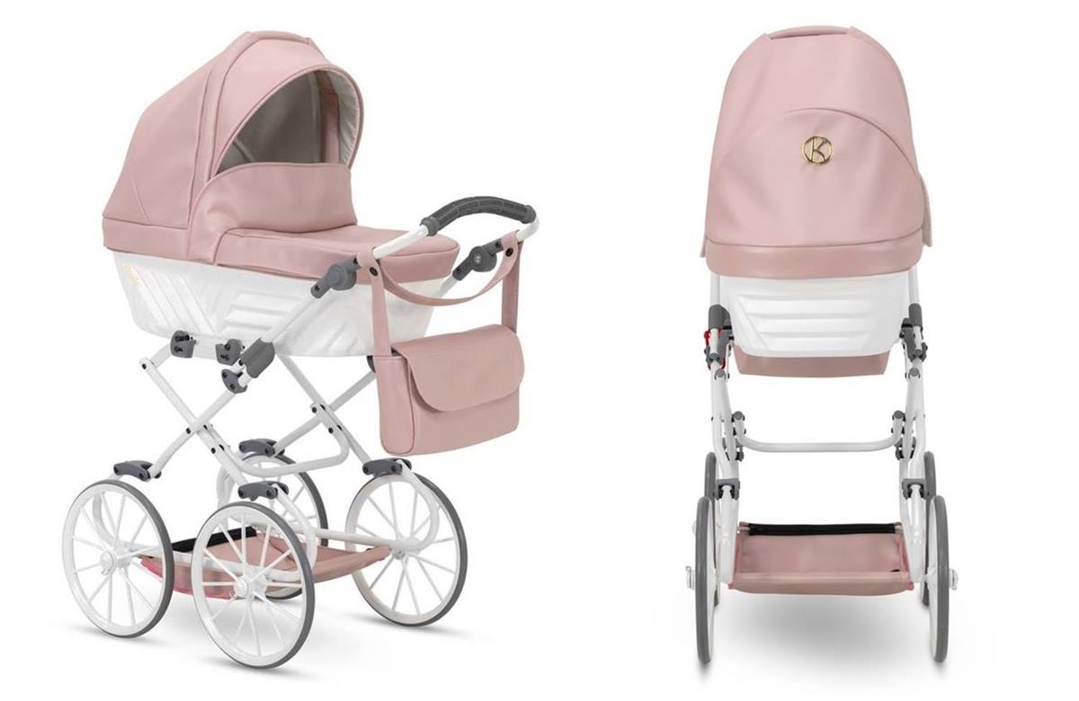 Głęboki wózek dla lalek Kunert Rossie Pink Metalic Eco – polska jakość i styl. Dadi-shop