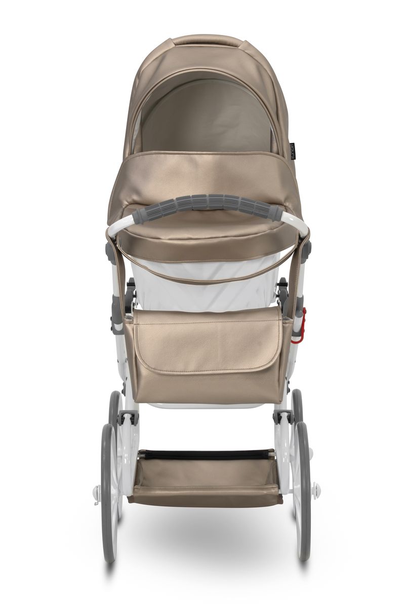 Składany wózek dla lalek Kunert Rossie Cappuccino Metalic Eco – łatwe przechowywanie.