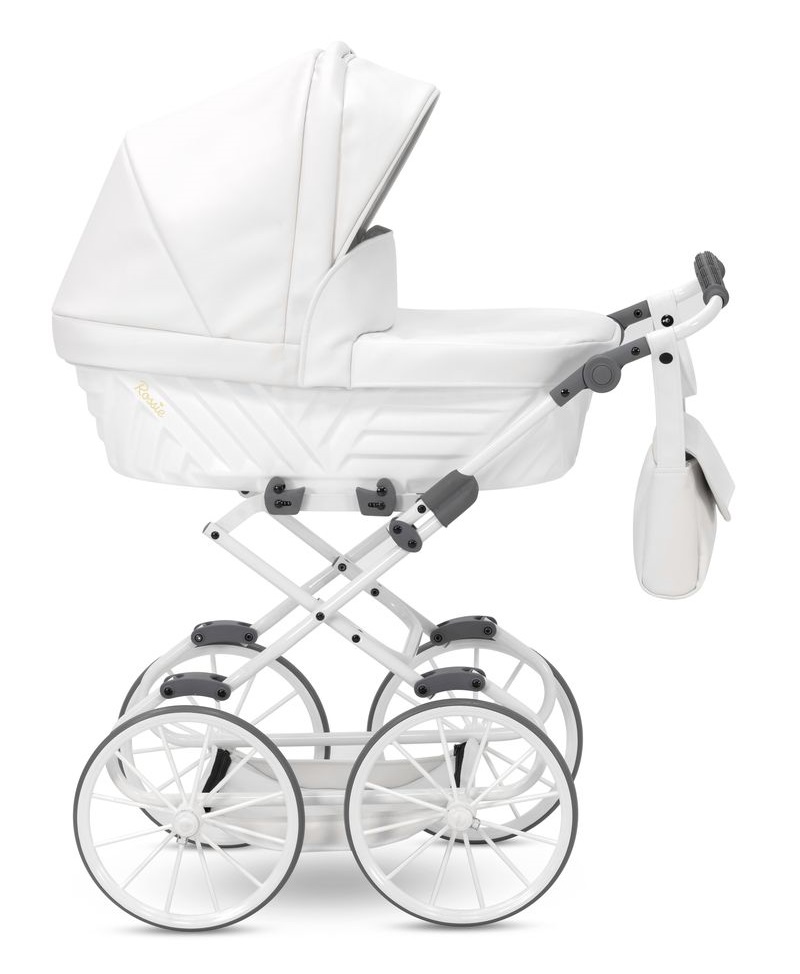 Obszerna gondola i torba w zestawie – wózek dla lalek Rossie White Pearl Eco 03
