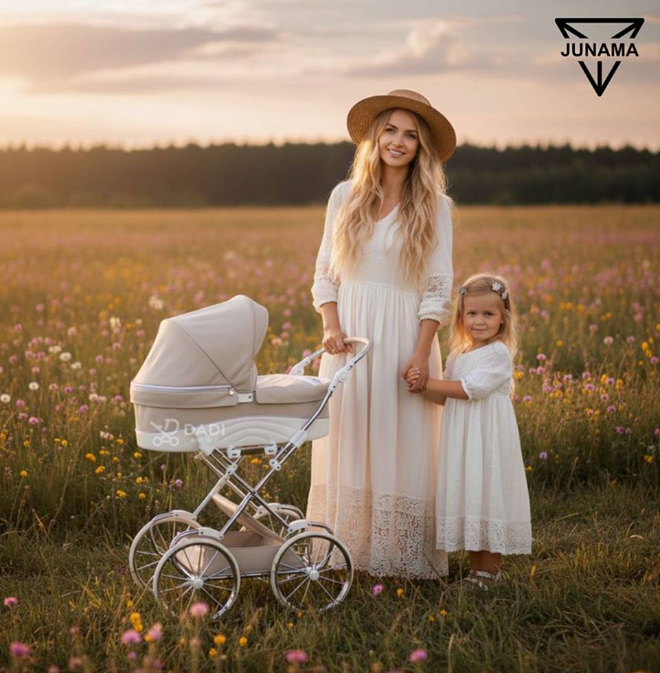 wózek dla dziewczynki do zabawy - lulla junama- prezentacja podczas pleneru mamy i córeczki.