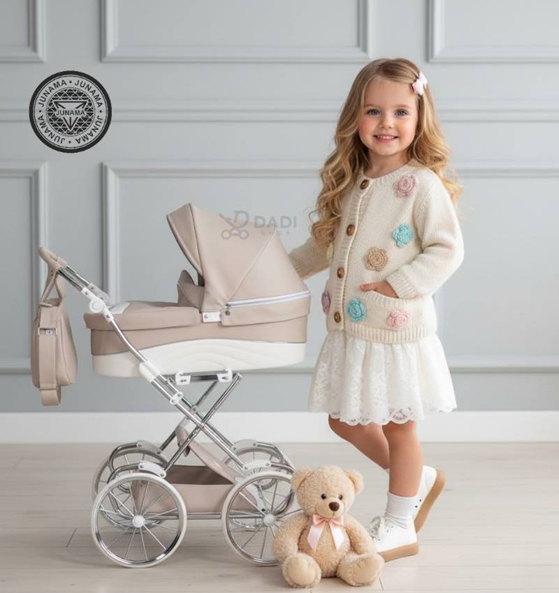 Wózek dla lalki Junama Lulla retro z dużymi kołami w Dadi-Shop.