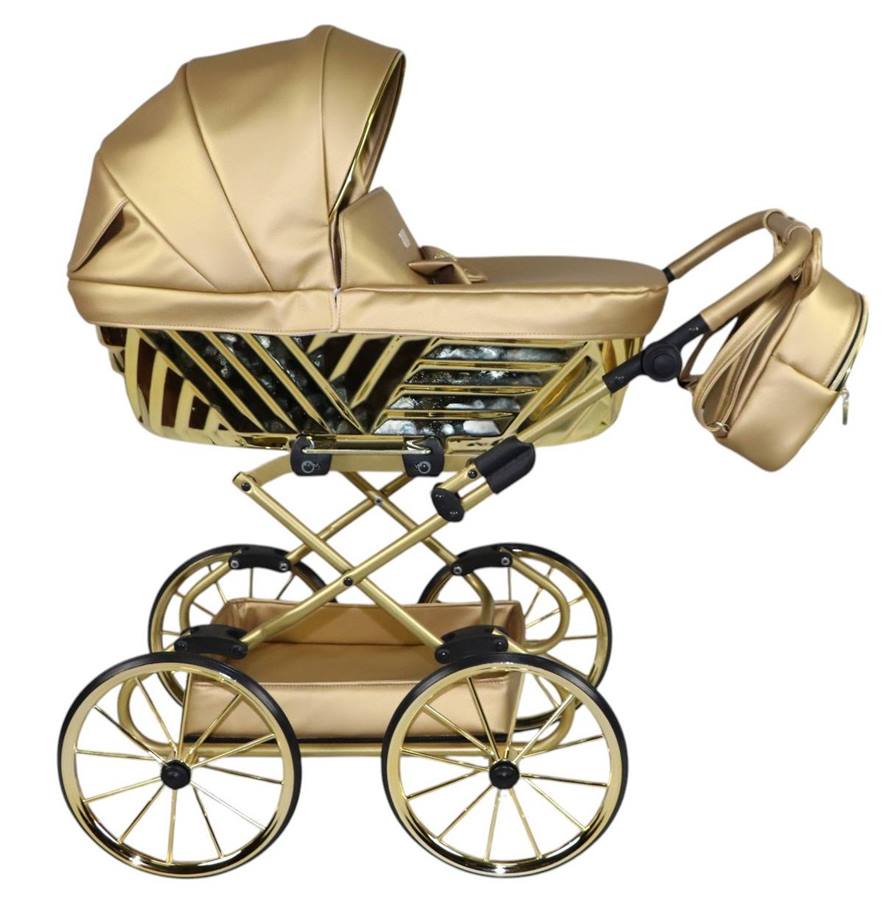 Złoty wózek lalkowy Sojan Royal 06 – elegancki