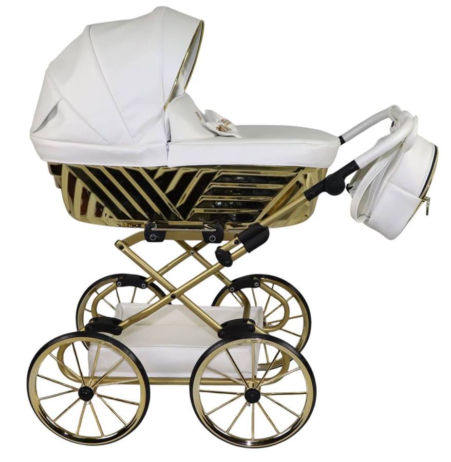Biały wózek lalkowy Sojan Royal 07 – elegancki